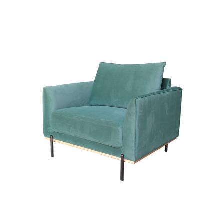 China Factory Modern Chinese Low Price Living Room French Blue Sofa Set For One Person for sale