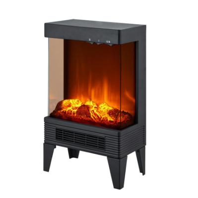 China Hotel With 3 View Real Flame Effect Freestanding Electric Fireplace Stove Heater for sale