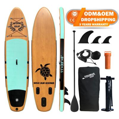 China Enjoy the wonderful surfing experience full melting wood inflatable dropshipping stand up paddleboard sip boards isup cheap paddle board for sale