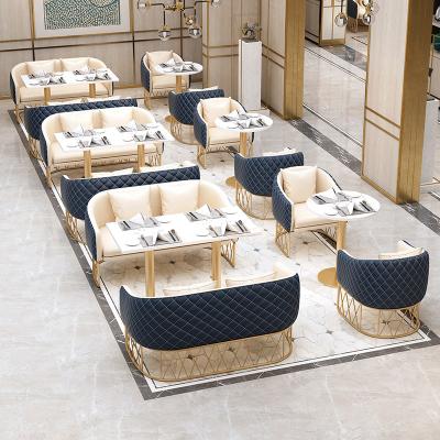 China Modern luxury hotel apartment villa light modern restaurant cafe living dining room furniture sets marble tables chairs set custom made for sale