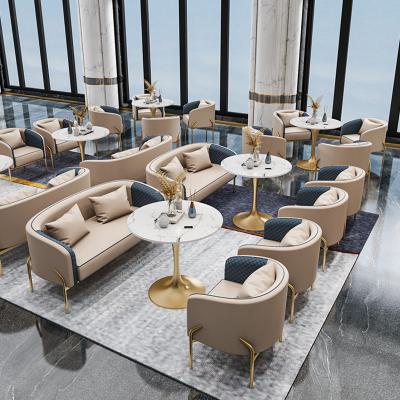 China Modern Custom Cafeteria Hotel Apartment Office Building Reception Lounge Lobby Furniture Sets Leisure Chairs Tables Sofas for sale