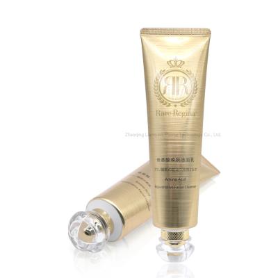 China Cosmetic Gold Package Aluminum Laminated Tube For Facial Cleanser With Screw On Cover for sale