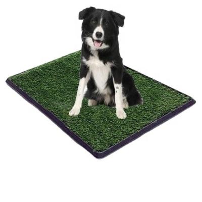 China Viable Indoor/Outdoor Potty Trainer Pee PadsTurf Replacement Dog Pet Toilet Tray Grass Mat For Puppy Use for sale