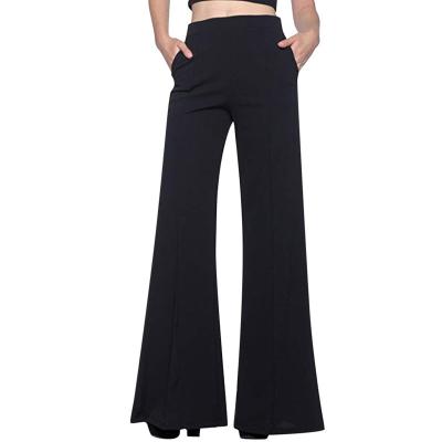 China 2021 Anti-wrinkle New Arrivals Stylish Women Pants Solid Color Waist Waist Wide Leg Pants Trousers For Women for sale