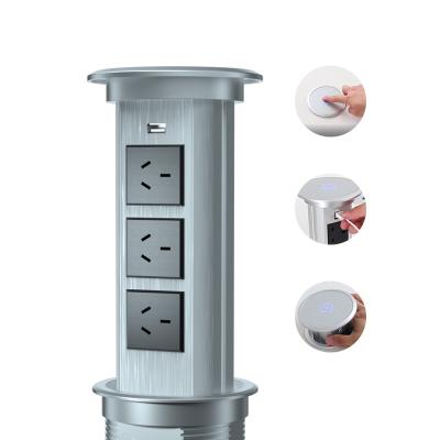 China IP44 Commercial Water Proof Motorized Plug Kitchen Socket Eu Noise Desktop Power Socket for sale