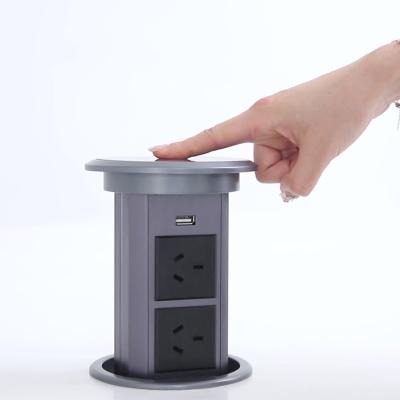 China Australia Standard 2 Commercial USB Port Outlet 2 Smart Motorized Pop Up Power Socket For Smart Home for sale