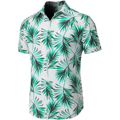 China Shinesia Anti-pilling Men's Floral Shirts Plus Casual Hawaiian Party Short Beach Party Print Leaf Casual Shirts for sale