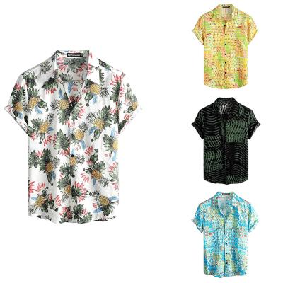 China Shinesia Men's Anti-pilling Shirts Plus Size Cotton Print Hawaiian Light Loose Party Short Beach Casual Custom Shirts for sale