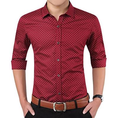 China Shinesia Anti-pilling Men's Shirts Plus Size Long Sleeve Cotton Printing High Quality Work Slim Casual Fashion OEM Custom Shirts for sale