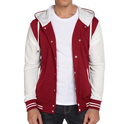 China Men's Shinesia OEM Casual Custom Jackets Size Baseball Jackets Hooded Slim Pilot Snap Sports Jackets Cotton Plus Size for sale