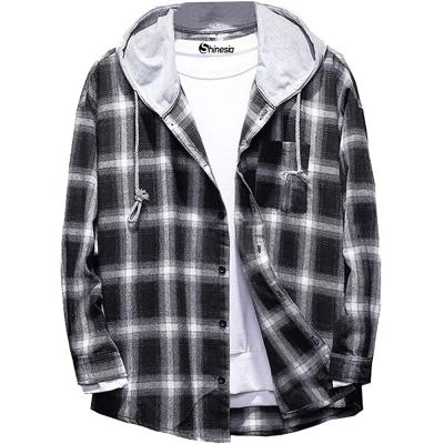 China Shinesia Reversible Men's Size Casual OEM Jackets Plaid Jackets Long Sleeve Cotton Slim Color Hooded More Contrast for sale