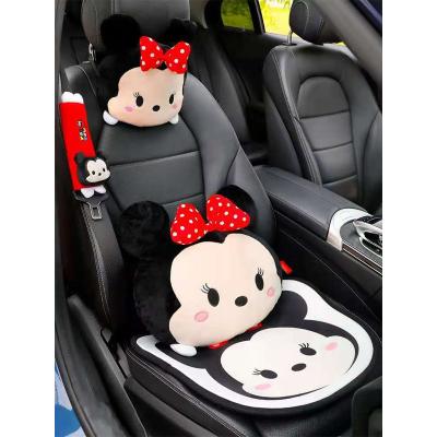 China High Quality Short Head Pillow Soft Waist Velvet Mouse Car Suit Cartoon Mouse Back Cushion Car Back Cushion for sale