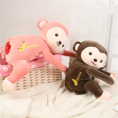 China Wholesale Pink Brown Naughty Monkey Soft Toy Plush Animals Soft Dolls For Kids for sale