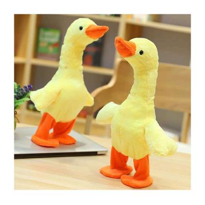 China Soft Comfortable Derocation Warm Convenient Healthy Net Talking Lifting Neck Plush Toy Electric Recording Hongxue Toy Neck Called Little Yellow Duck for sale