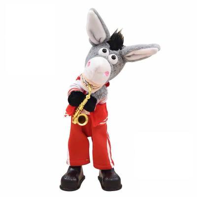 China Soft comfortable warm derocation convenient healthy children's electric shake head donkey can sing and dance to learn to speak little donkey donkey girl rocking toy for sale