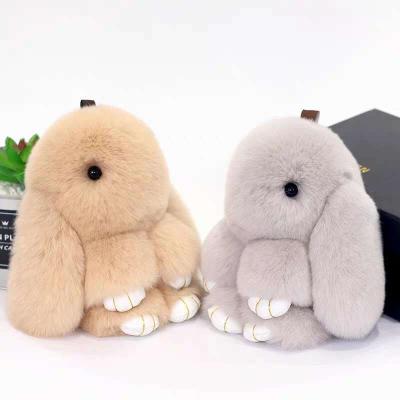 China Small Key Chain Rabbit School Mobile Phone Animals Soft Plush Keychains Bag Soft Super Cute Pendant for sale