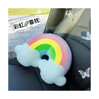 China 2021 China Supply Cute Cartoon Sleep Rainbow Decoration Car Plush Pillow Softly Back China Supply for sale