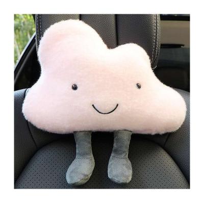 China Warm pillow soft plush neck car face cloud car headrest waist smile protection in winter for sale