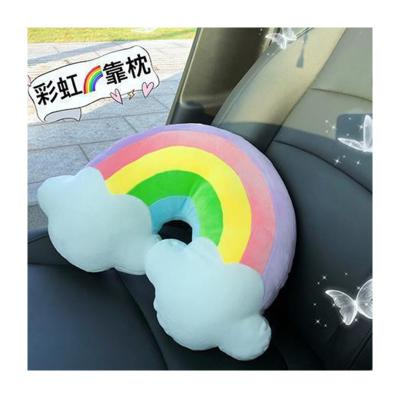 China Lovely Soft U Shaped Neck Pillow Comfortable Travel Cartoon Rainbow Cloud Automobile Headrest OEM for sale