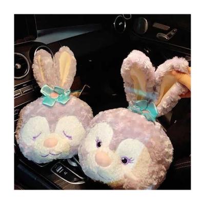 China Cute Soft Neck Pillow Car Headrest Rabbit Bow Green Cartoon Interior Decoration For Sale for sale