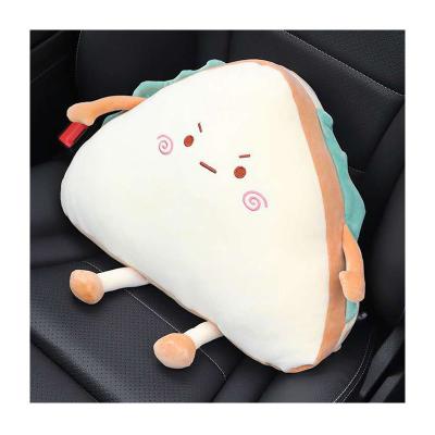 China Soft High Quality Simulation Sandwich Pillow Kids Lovely Expression Cushion Girls' Gift Plush Toy for sale