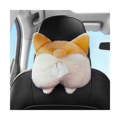 China Car Derocation Soft Cardboard Hanging Keji Stuffed Tissue Box Kids Cute Cars Plush Animal Toys for sale