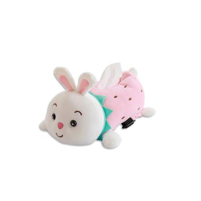 China Strawberry Pig and Car Soft Toy Cute Plush Doll Inside Bunny Paper Towel Drawer Box for sale