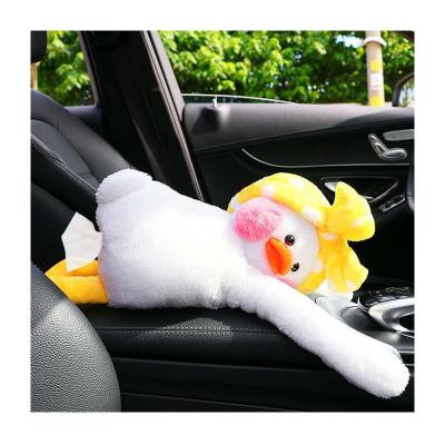 China Cute Towel Box Car Duck Car Armrest Box Soft Hot Selling Hanging Towel Paper Bag Suction Car Duck Car Armrest Box for sale