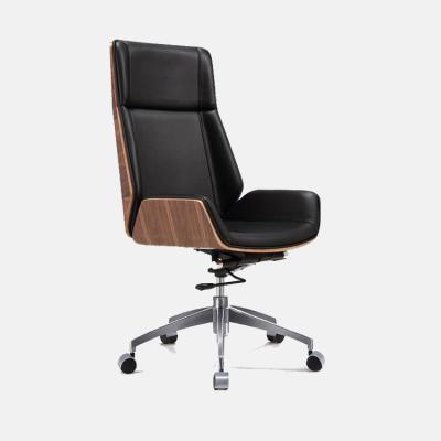 China PU(Height)Mordern Leather Office Chair Luxury Executive Back Swivel Adjustable High Chair PU Leather Chair for sale