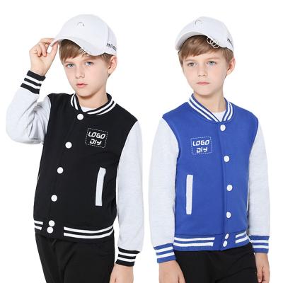 China Anti-wrinkle school sports sweatshirt kids baseball jackets custom embroidered logo kids varsity jacket for sale