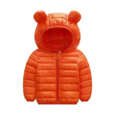 China Anti-Shrink Jacket Kids Lightweight Baby Boys Down Coats With Ear Hoodie Spring Girl Clothes Infant Children's Jackets for sale