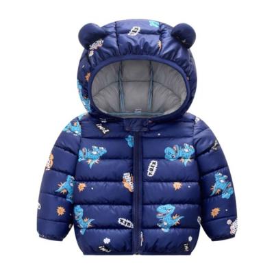 China Cute Breathable Cartoon Children Padded Winter Thicken Warm Waterproof Parkas Kids Hoodie Baby Boy's Jackets With Bear Ear for sale