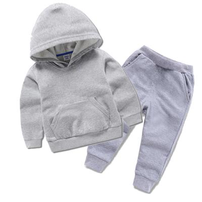 China Casual Colorful Kids Clothes Autumn Long Sleeve Cotton Hooded Pullover Kids Outfits Casual Two Piece Set for sale