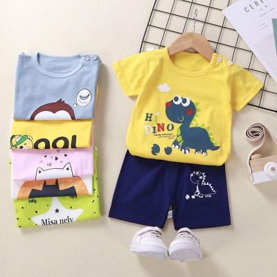 China Wholesale Casual Summer Children Kids Clothes Short Sleeve Baby T-shirt Boys Clothing Set COTTON Spring for sale