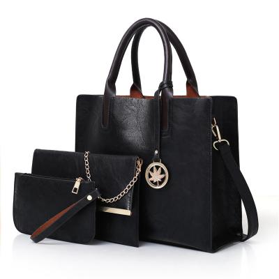 China High Quality Trending PU Leather Lady Hand Bags Women 3 Piece Handbags Sets for sale