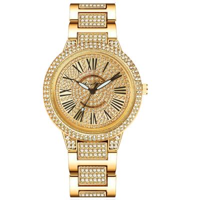 China New yt040 Amazon sky star watch steel band waterproof hot sale diamond inlaid women's watch Roman rhinestone quartz watch in stock for sale