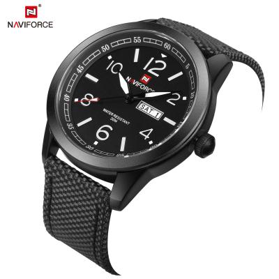 China 2019 NAVIFORCE 9101 Automatic Date Men's Quartz Watch Fashion Casual Sport Waterproof Leather Clock for sale