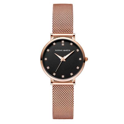 China High Quality Hannah Automatic Movement Martin Women Stainless Steel Mesh Rose Gold Waterproof Ladies Watch Dropshipping cz32 japan quartz date for sale