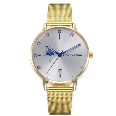 China GENEVA Women's New Wholesale Women's Quartz Watch 2021 Fashion Popular Factory Wholesale Roman Scale Mesh Strap Watch Roman Watch for sale