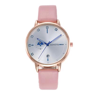 China 2021 New Design Popular Hot Selling Leather Band Quartz Metal Platinium Twist Quartz Geneva Women's Luxury Watches for sale