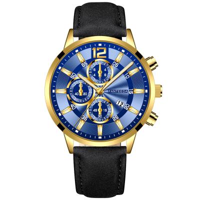 China Non-Specific Mens Fashion Business Leather Quartz Wristwatches With Date FD034 for sale