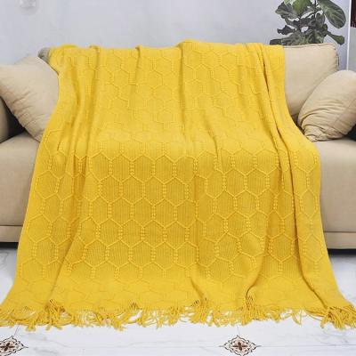 China Soft Nordic Sofa Knitted Chunky Hot Sale Knit Soft Blanket For Winter for sale