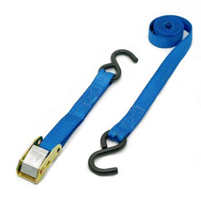 China Doing cargo lashing tie 25mm 1.8m cam buckle tie down straps with s hook for sale