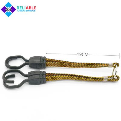 China 23inch 2pc Flat Luggage Rope 18mm Bungee Luggage Straps With Metal Ring Elastic Bungee Rope Rope With Hooks for sale