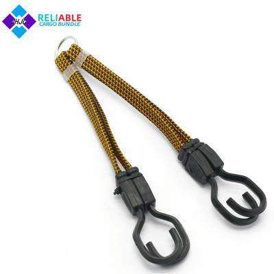 China 23inch 2pc Flat Luggage Rope 18mm Bungee Luggage Straps With Metal Ring Elastic Bungee Rope Rope With Hooks for sale