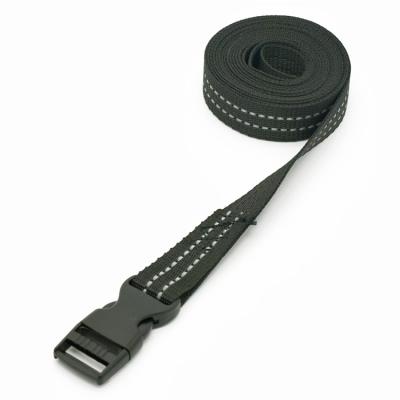 China Cargo Lashing Strap 25mm Adjustable 1 Inch Black Plastic Webbing Strap Cam Buckle Lashing Belt Link Down Straps for sale