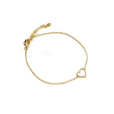 China CLASSIC Hot Selling Heart Bracelet Gold Plated Quality Fashion Ladies Bracelets Elegant Women Brass Material for sale