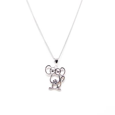 China Hot Sale Product 3.5g Weight Cute Mouse Animal Shape Silver Pendants Cartoon Pendants For Ladies for sale