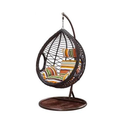 China Hot Selling Comfortable / Sturdy Hanging Indoor Swing Chair With Colorful Rattan Egg Shaped Patio Chair for sale