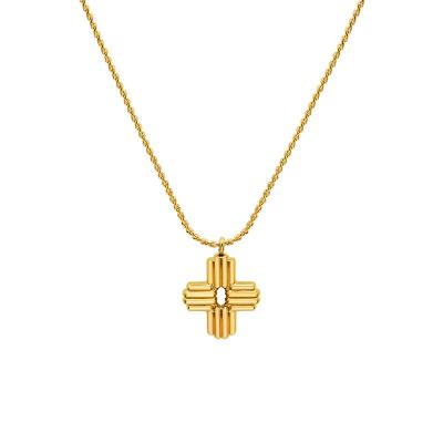 China Women Necklaces Stainless Steel FASHIONABLE Small Chain Thin Cross Necklace for sale